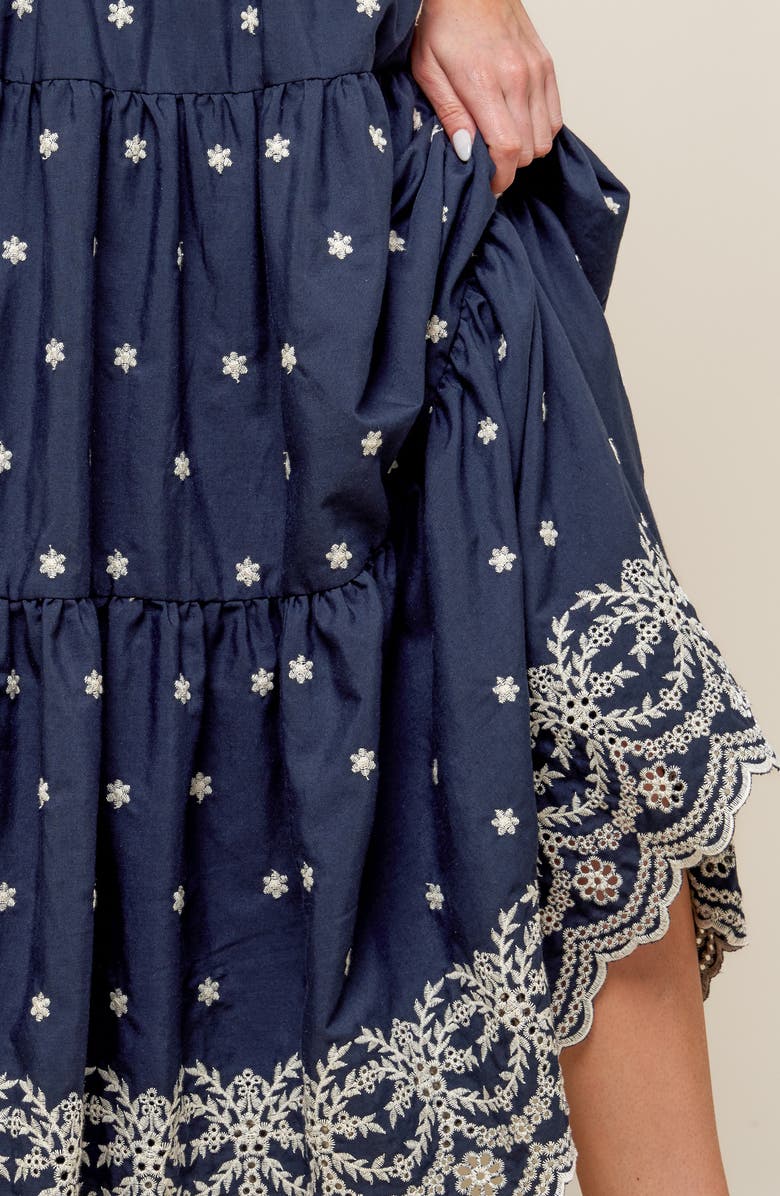 FLYING TOMATO Embroidered Midi Skirt, Alternate, color, 