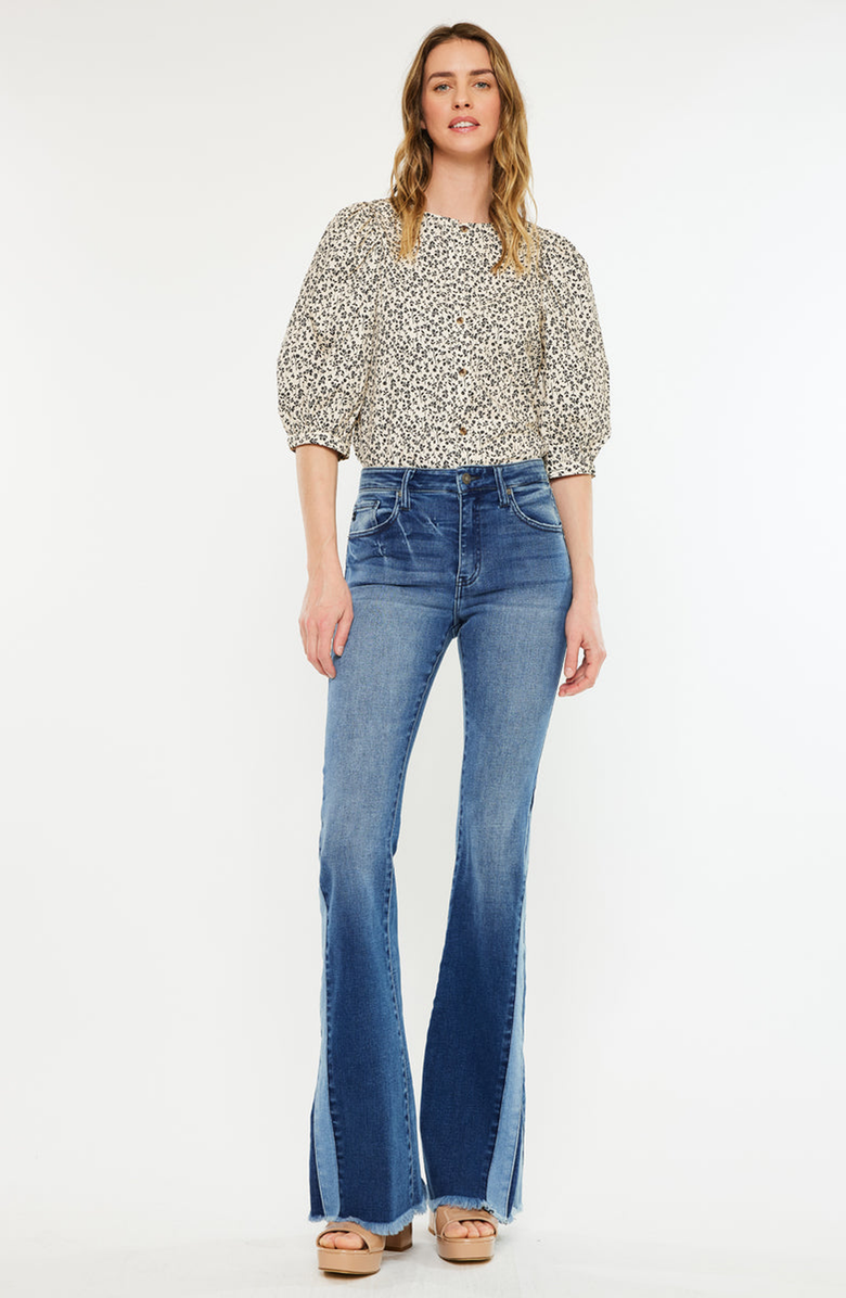 KanCan Treasure High Rise Flare Stretch Jeans, Alternate, color, Medium Wash