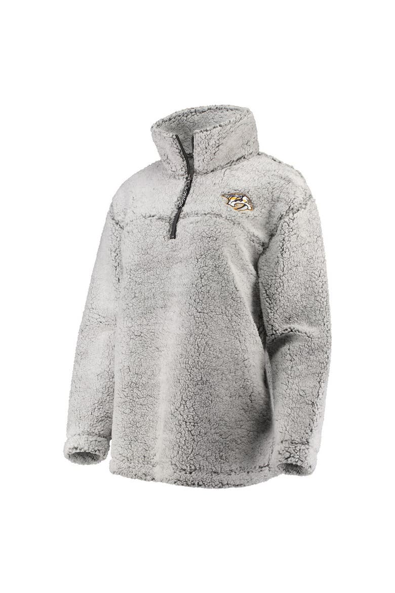 Women's G-III 4Her by Carl Banks Gray Nashville Predators Sherpa Quarter-Zip Pullover Jacket, Alternate, color, Gray