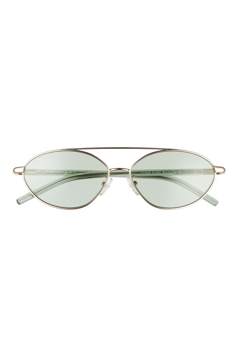 56mm Pilot Oval Sunglasses, Main, color, GOLD PINK