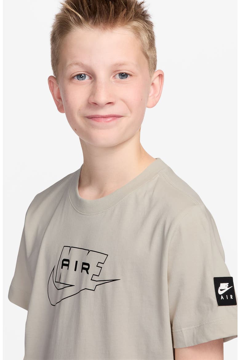 Kids' Sportswear Nike Air Cotton Graphic T-Shirt, Alternate, color, LIGHT BONE/ BLACK