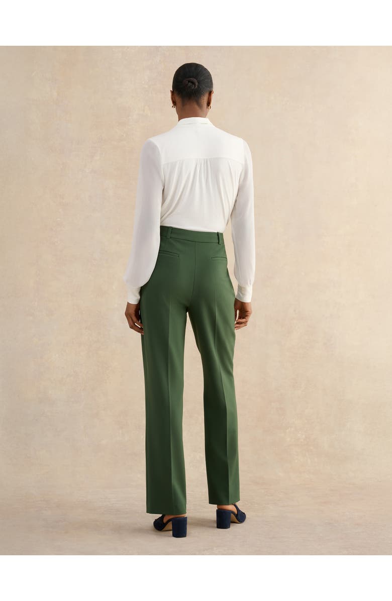 HOBBS LONDON Bess High Waisted Straight Leg Trousers, Alternate, color, Khaki