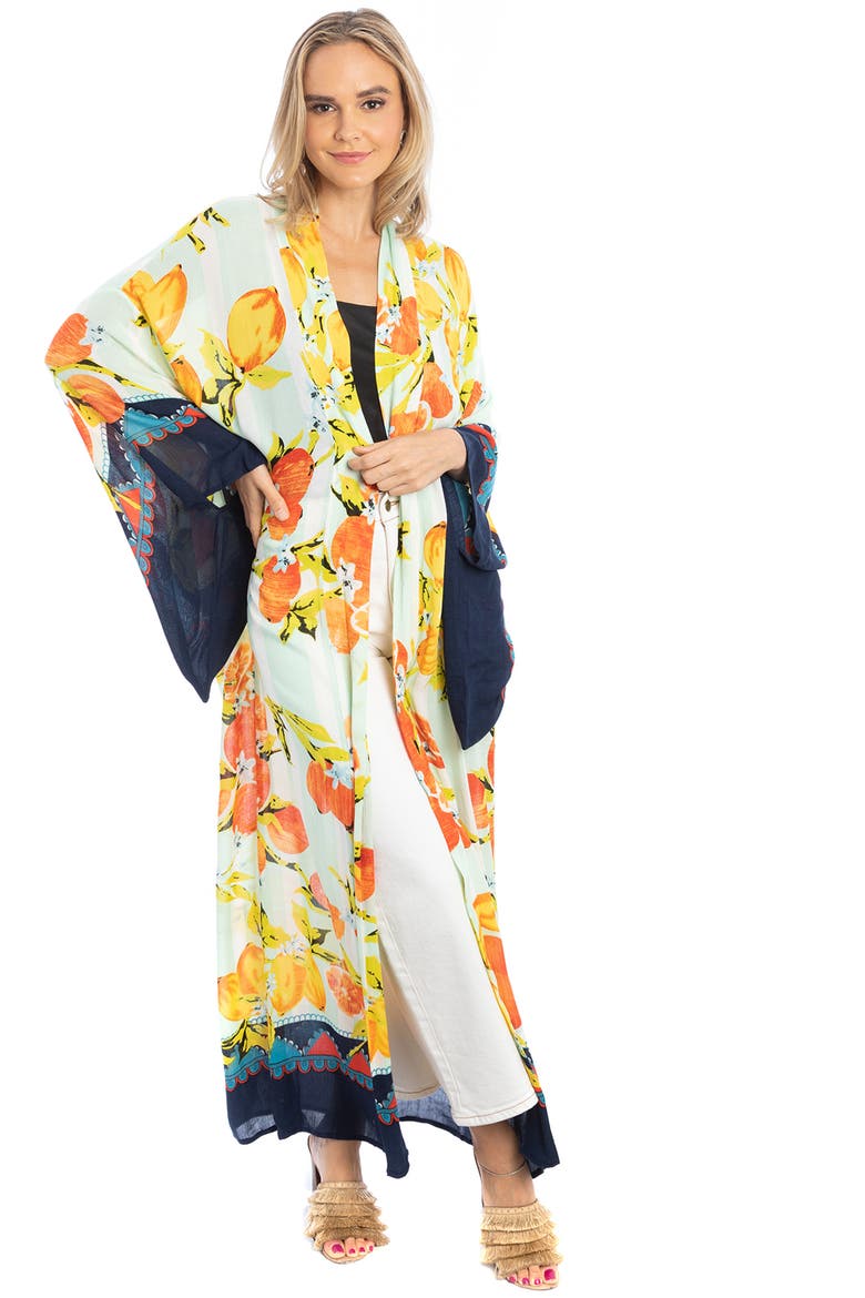 Citrus Motif Maxi Topper, Alternate, color, AQUA