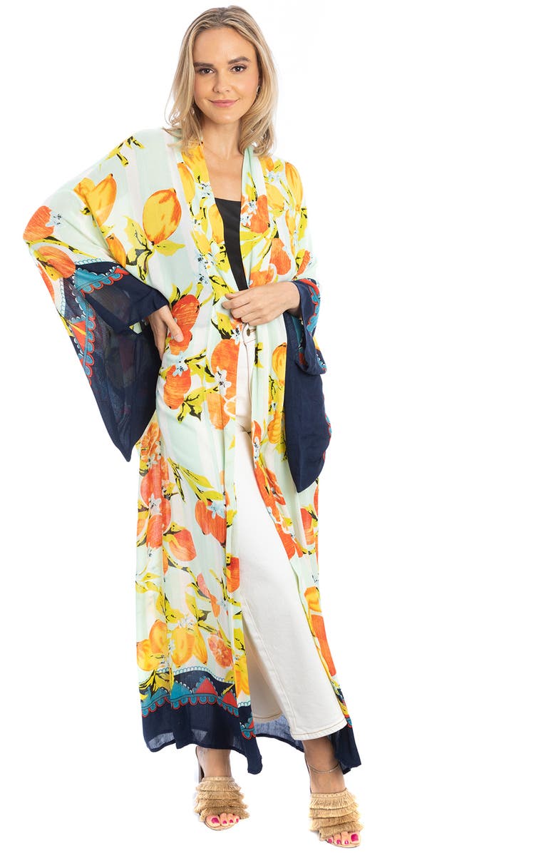 SAACHI Citrus Motif Maxi Topper, Alternate, color, Aqua