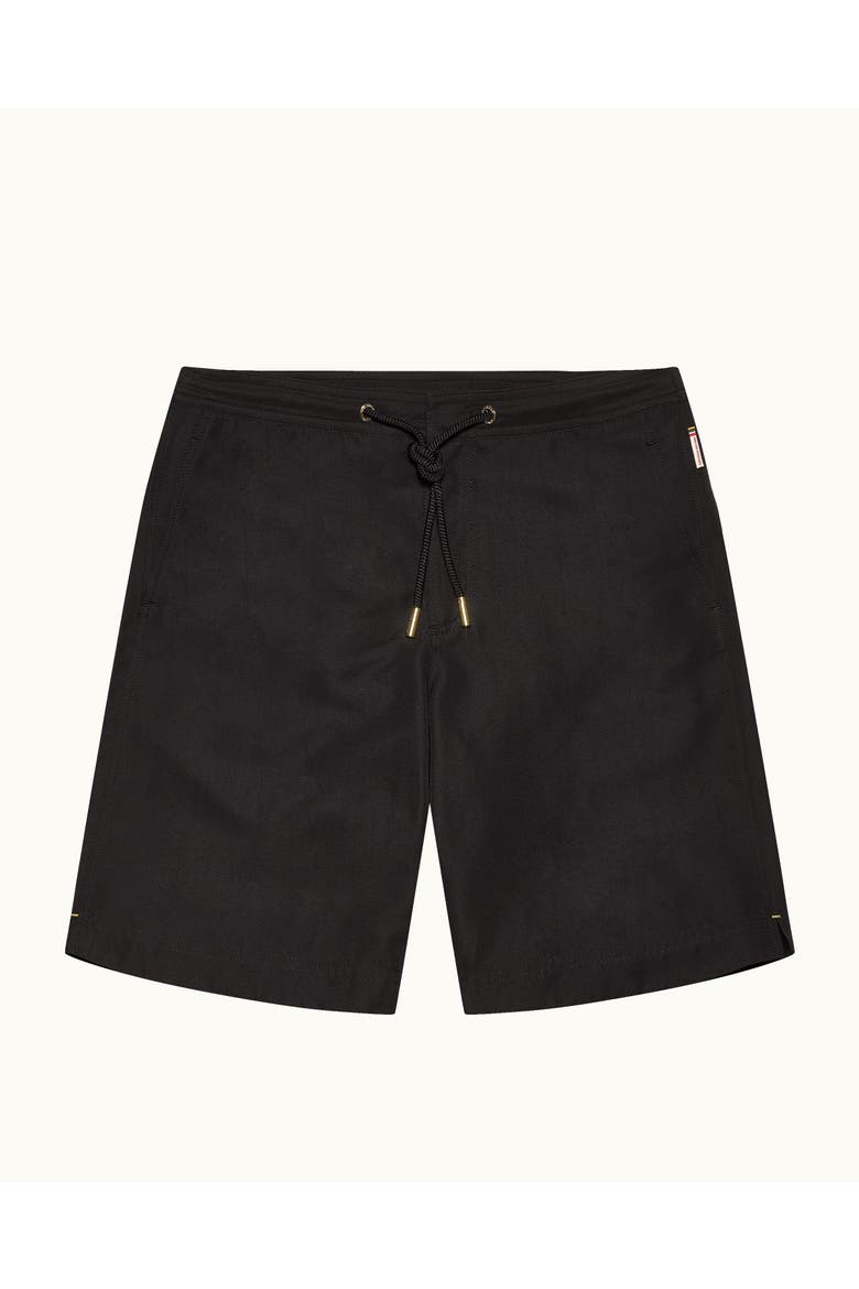 Dane Drawcord Longest-Length Classic Fit Drawcord Swim Shorts, Alternate, color, Black