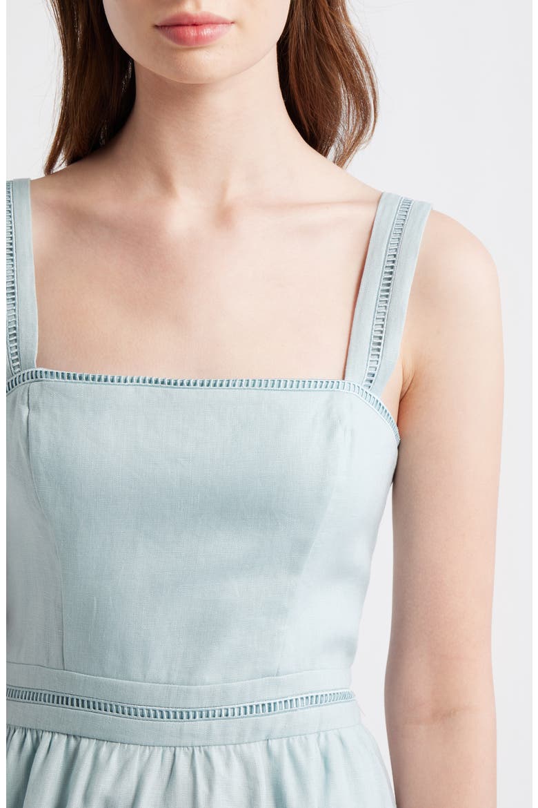 Everett Linen Midi Sundress, Alternate, color, AQUAMARINE
