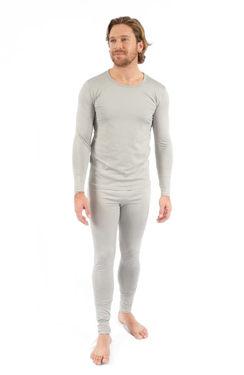 Men's Solid Thermal Pajama Set