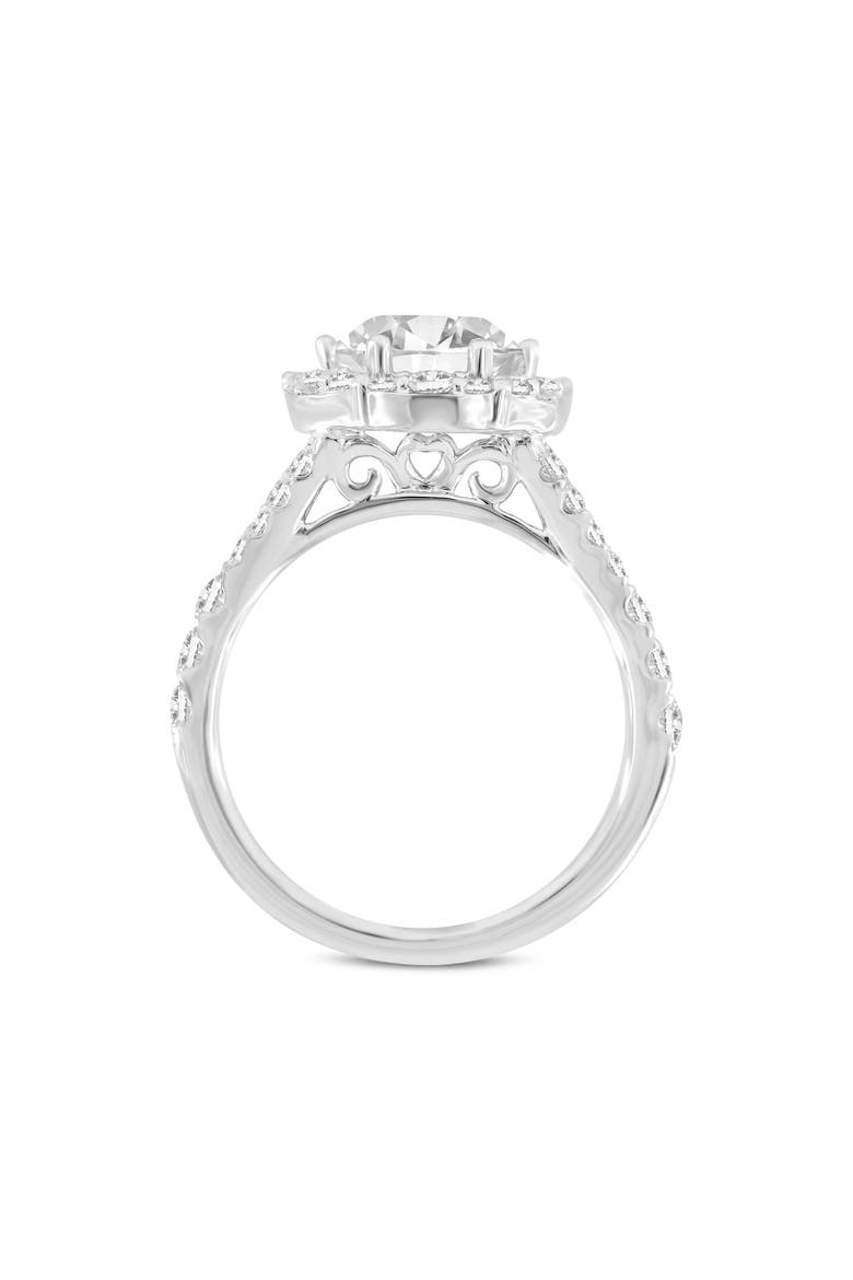 Celine 14K White Gold Round Cut Lab Grown Diamond Halo Engagement Ring - 2.9 Ct, Alternate, color, 14K White Gold
