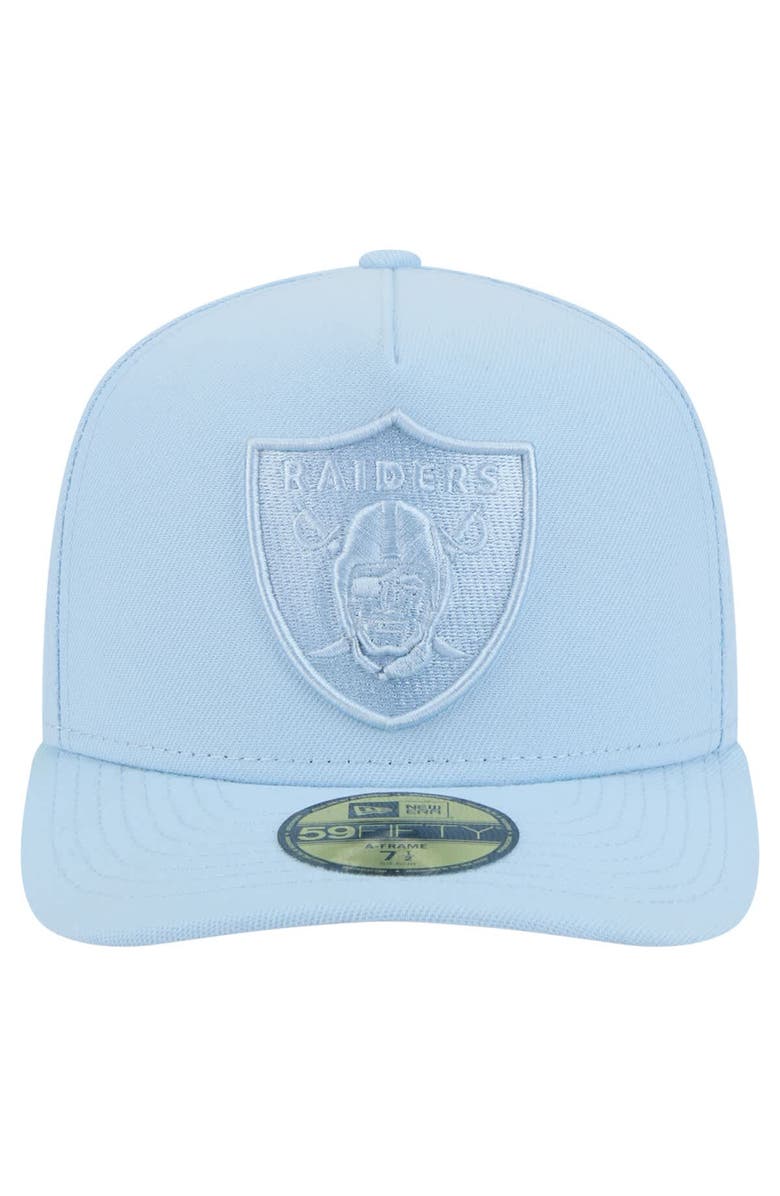 New Era Men's New Era Light Blue Las Vegas Raiders Color Pack A-Frame 59FIFTY Fitted Hat, Alternate, color,