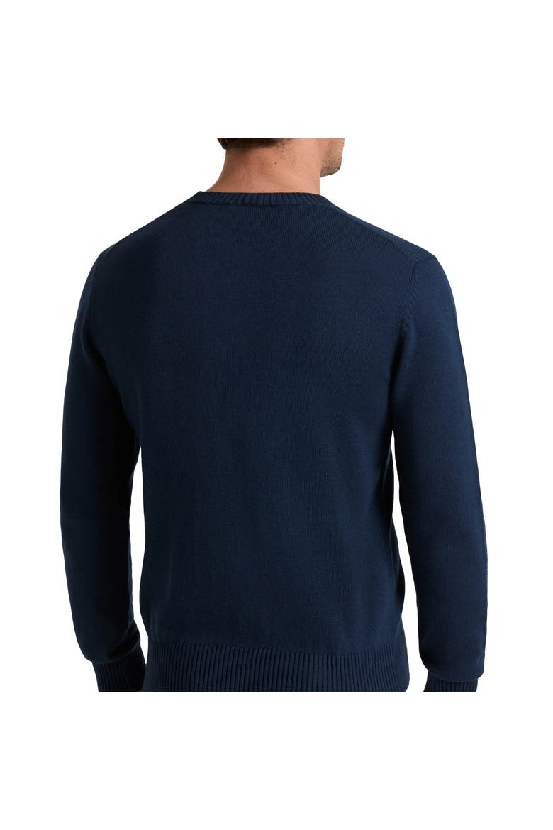 Men Crewneck Cotton and Cashmere Sweater Turtle, Alternate, color, Navy