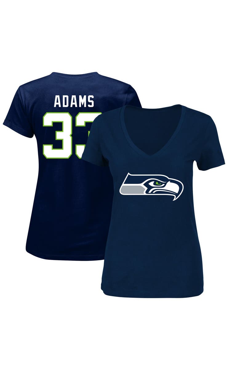FANATICS Women's Fanatics Branded Jamal Adams College Navy Seattle Seahawks Plus Size Player Name & Number V-Neck T-Shirt, Main, color, 