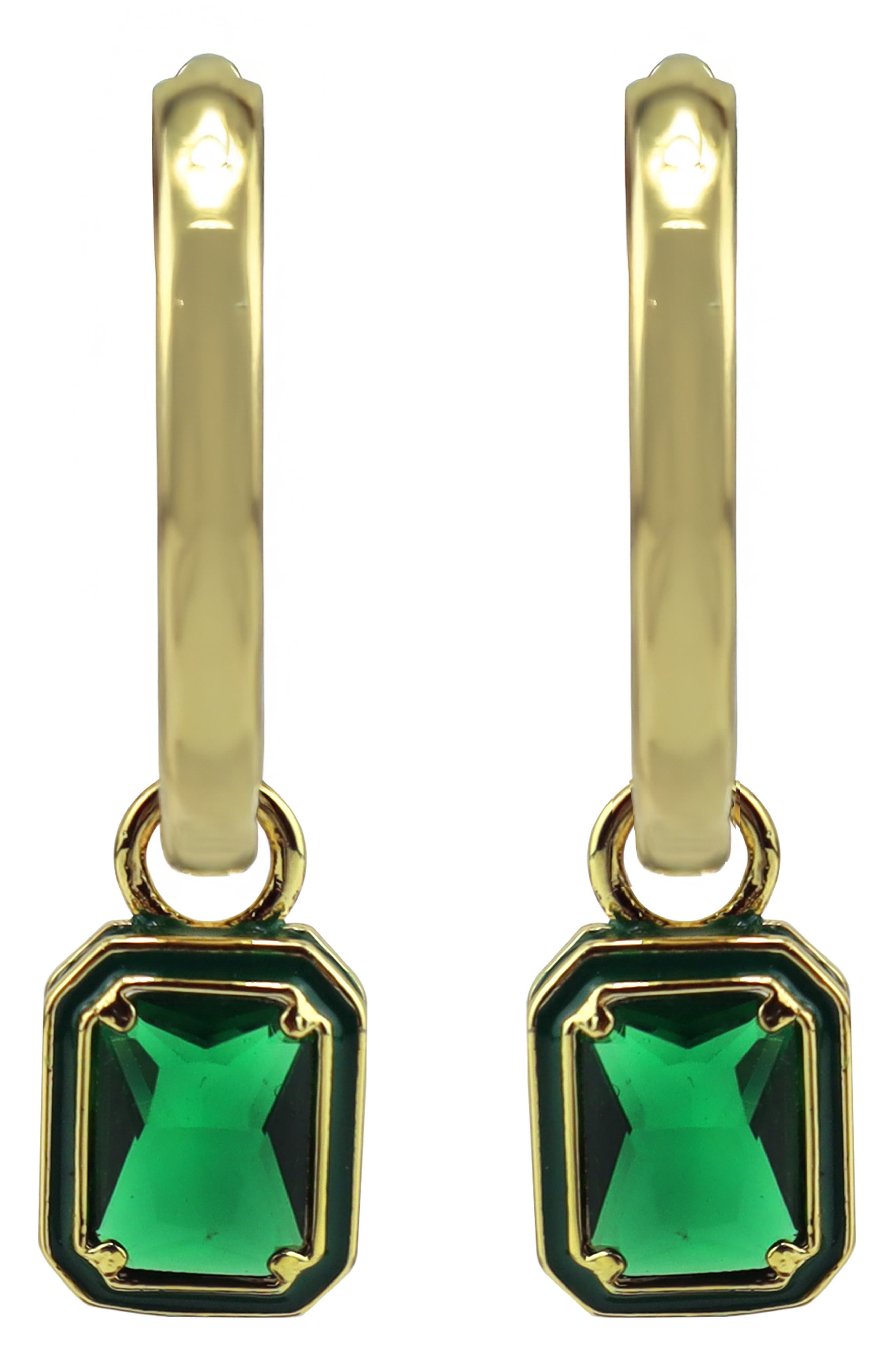 Panacea Crystal Drop Hoop Earrings