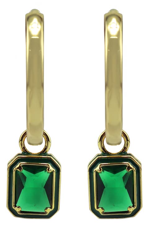 Crystal Drop Hoop Earrings