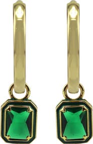 Panacea Crystal Drop Hoop Earrings