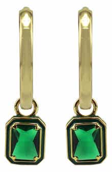 Panacea Crystal Drop Hoop Earrings