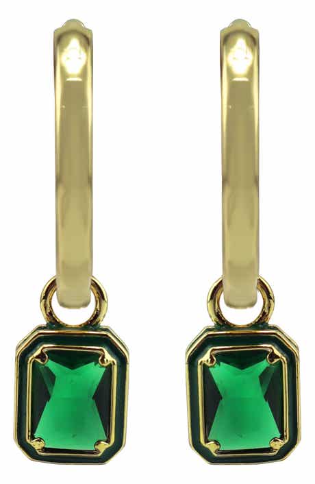 Panacea Crystal Drop Hoop Earrings