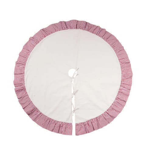 Multicolor Holiday Ruffle Tree Skirt for Christmas Decor