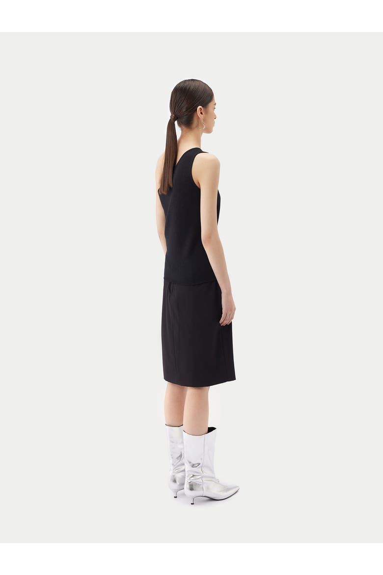 Cashmere Silk Sleeveless Asymmetric Top, Alternate, color, black