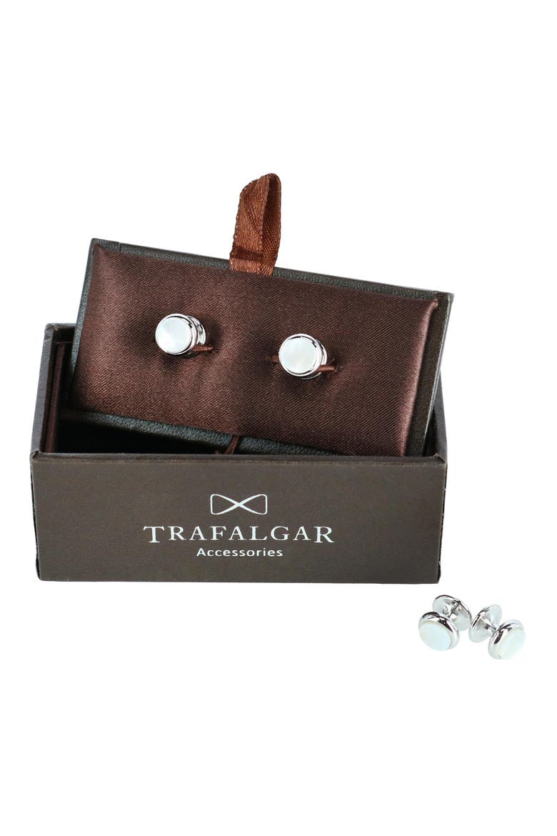 Sutton Mother-of-Pearl Stud Set, Alternate, color, SILVER