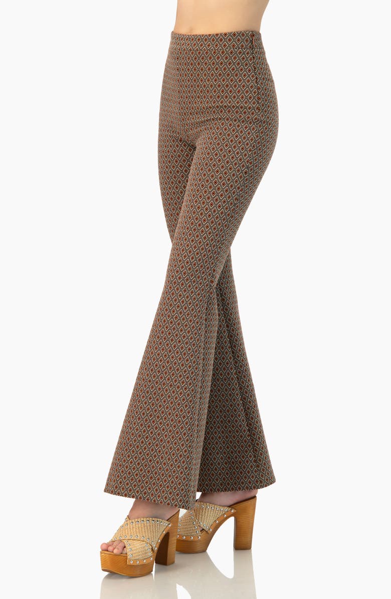 IVONNE Geometric Jacquard Flared Pants, Alternate, color, Brown