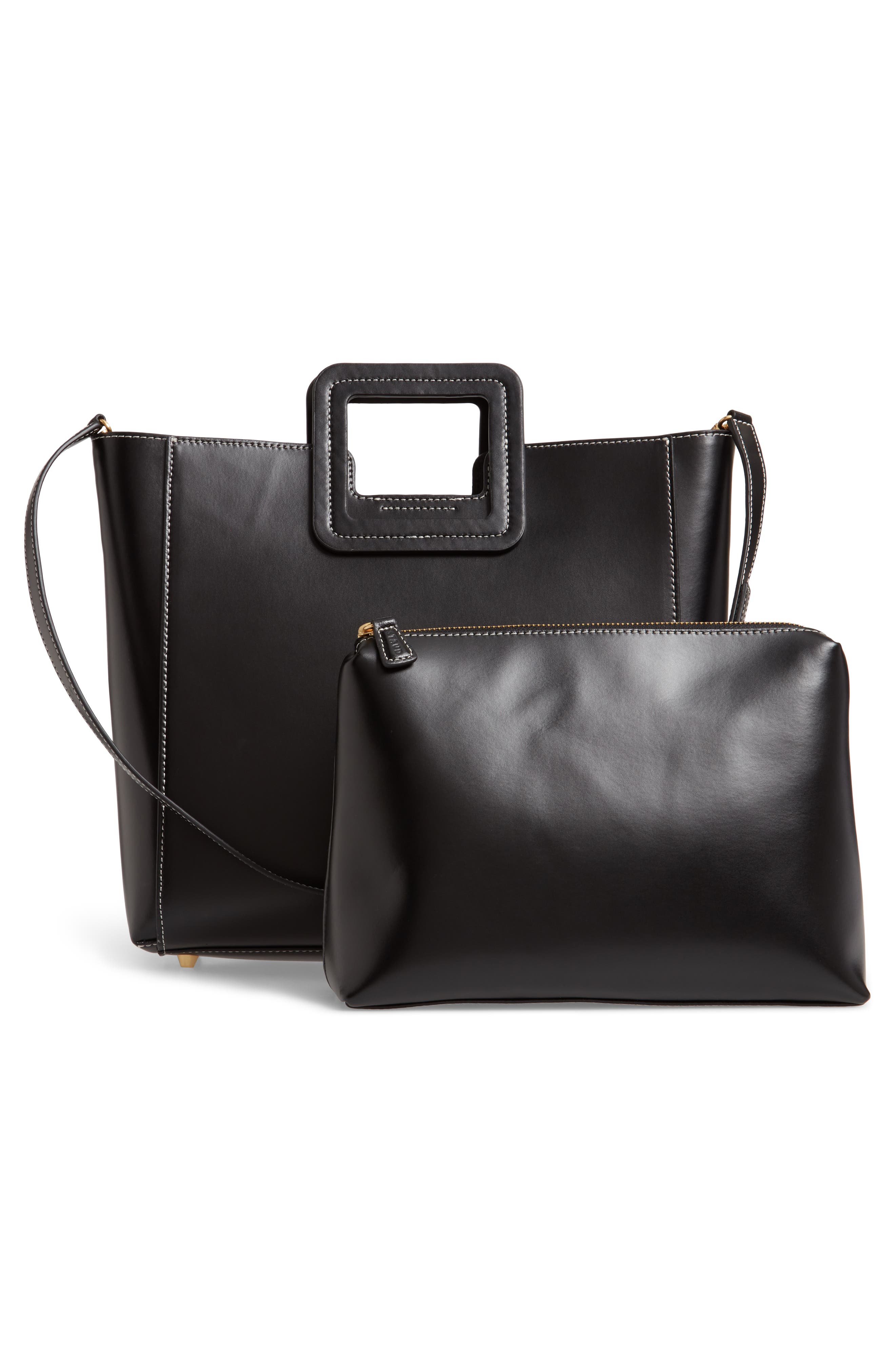 STAUD Shirley Calfskin Leather Handbag, Alternate, color, 