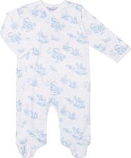 Nellapima Blue Toile Crossover Footie - Baby