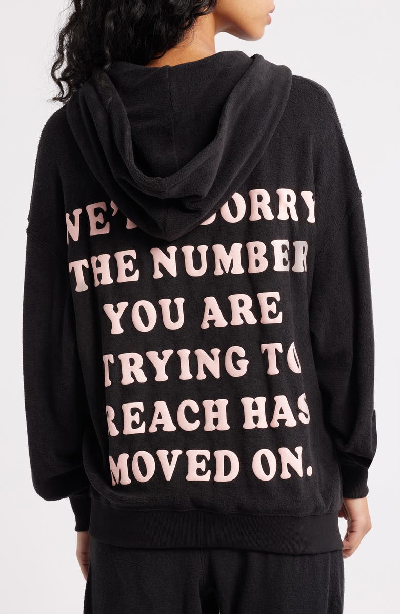 BOYS LIE 1-800 Logo High Pile Fleece Hoodie, Alternate, color, Black