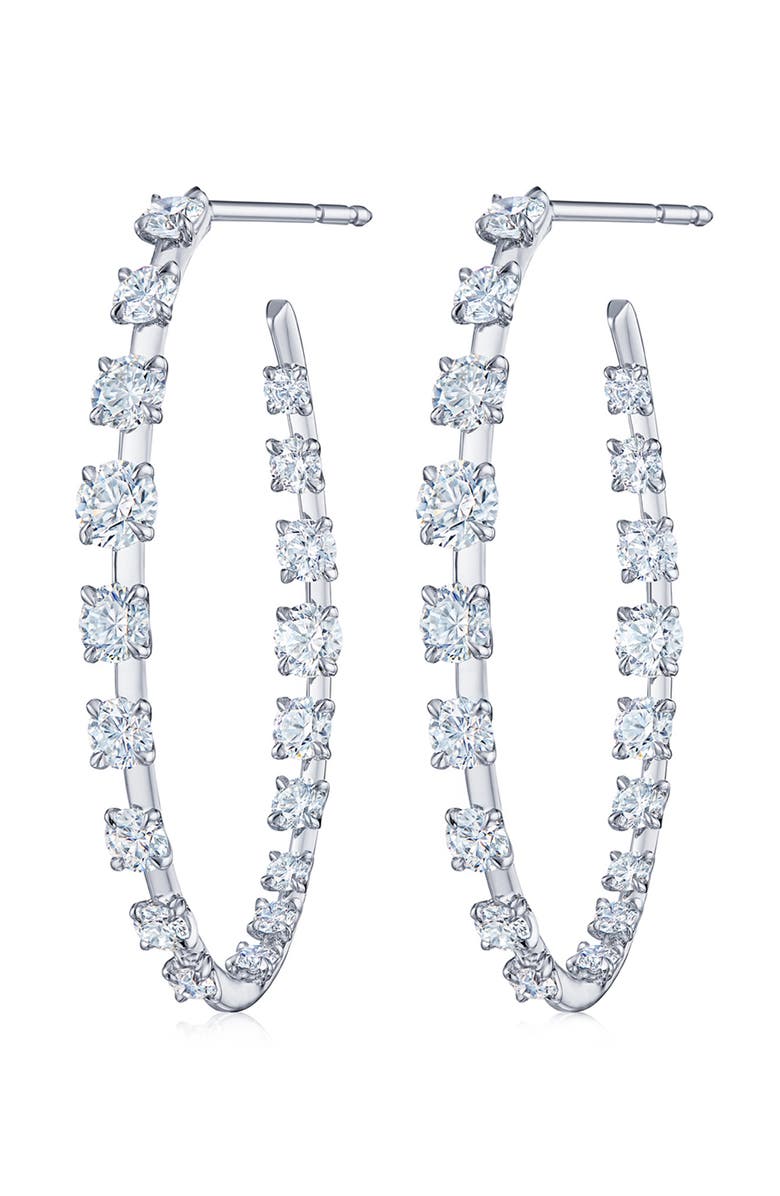 Kwiat Starry Night Diamond Hoop Earrings, Main, color, White Gold