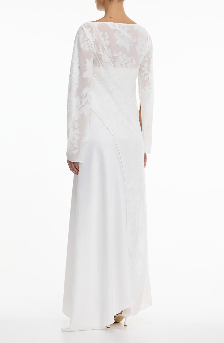 Significant Other Pola Floral Burnout Sheer Long Sleeve Maxi Cocktail Dress, Alternate, color, Ivory