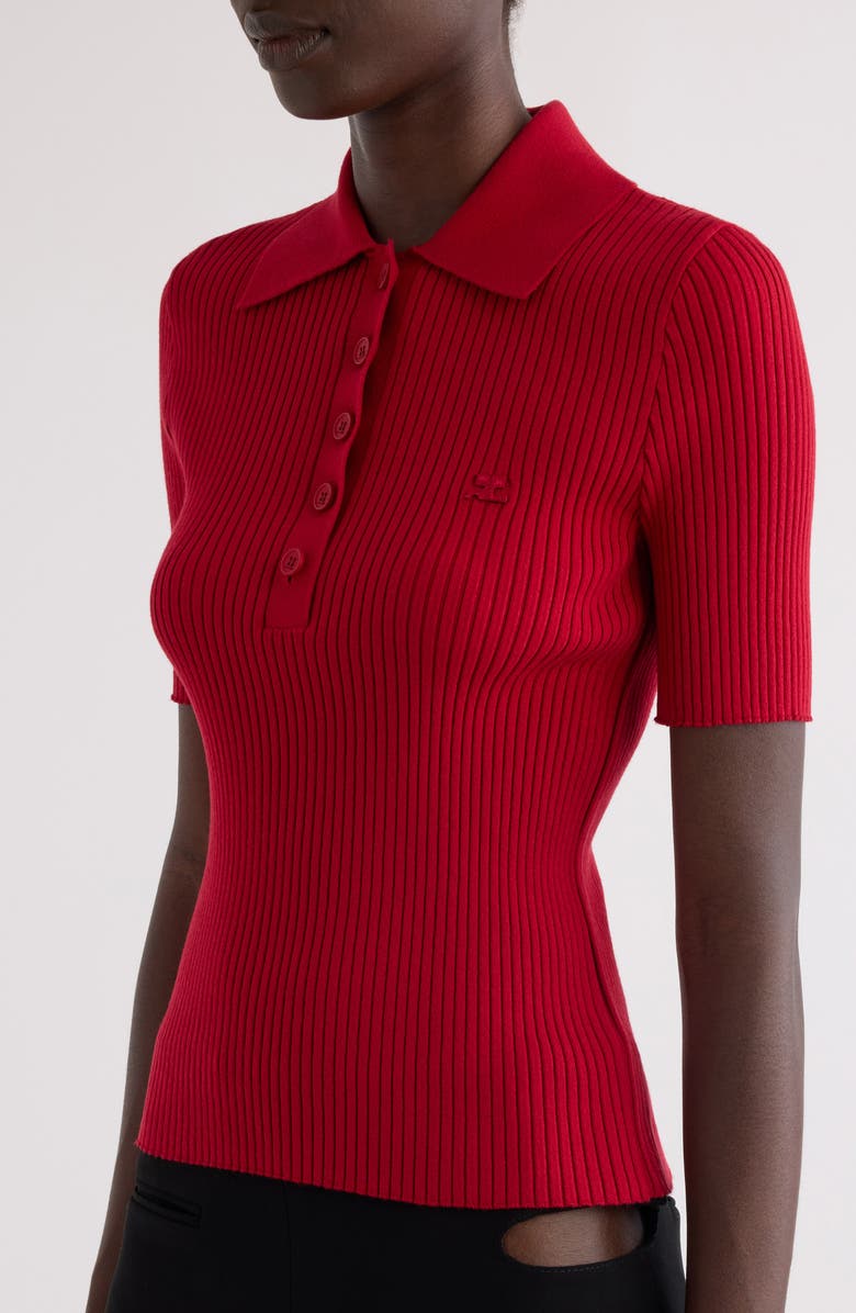 Courrèges Iconic Rib Polo, Alternate, color,