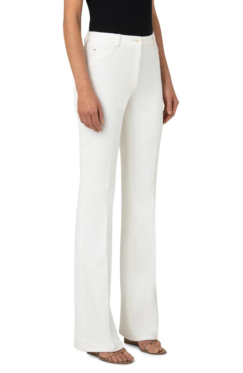 Akris punto Faye Pintucked Bootcut Stretch Denim Jeans, Alternate, color, 012-Cream