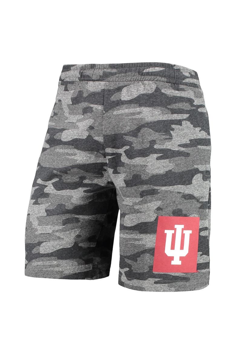 Men's Concepts Sport Charcoal/Gray Indiana Hoosiers Camo Backup Terry Jam Lounge Shorts, Alternate, color, Charcoal