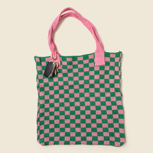 Casupo Checkered Sweater Tote Bag In Multi