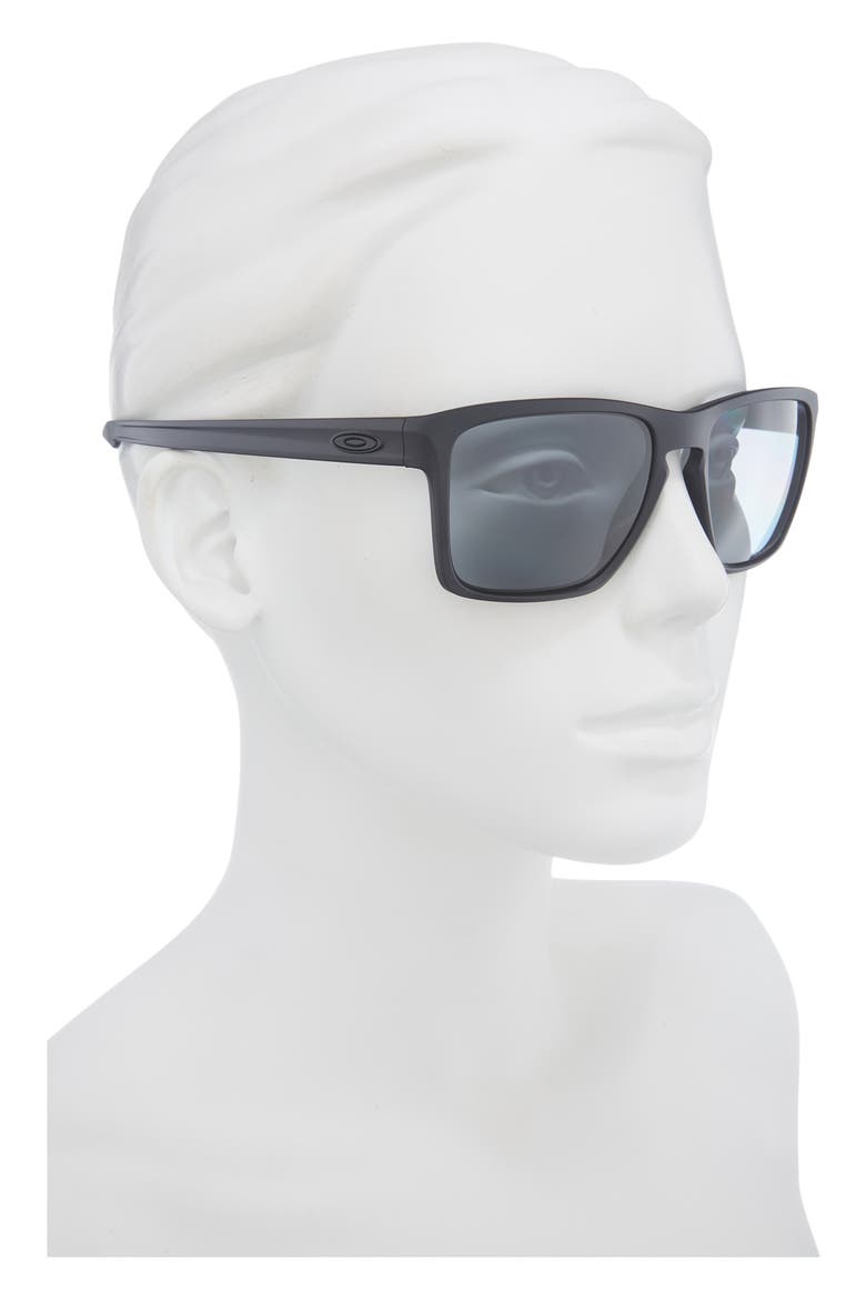 57mm Silver XL Square Sunglasses, Alternate, color, MATTE BLACK GREY
