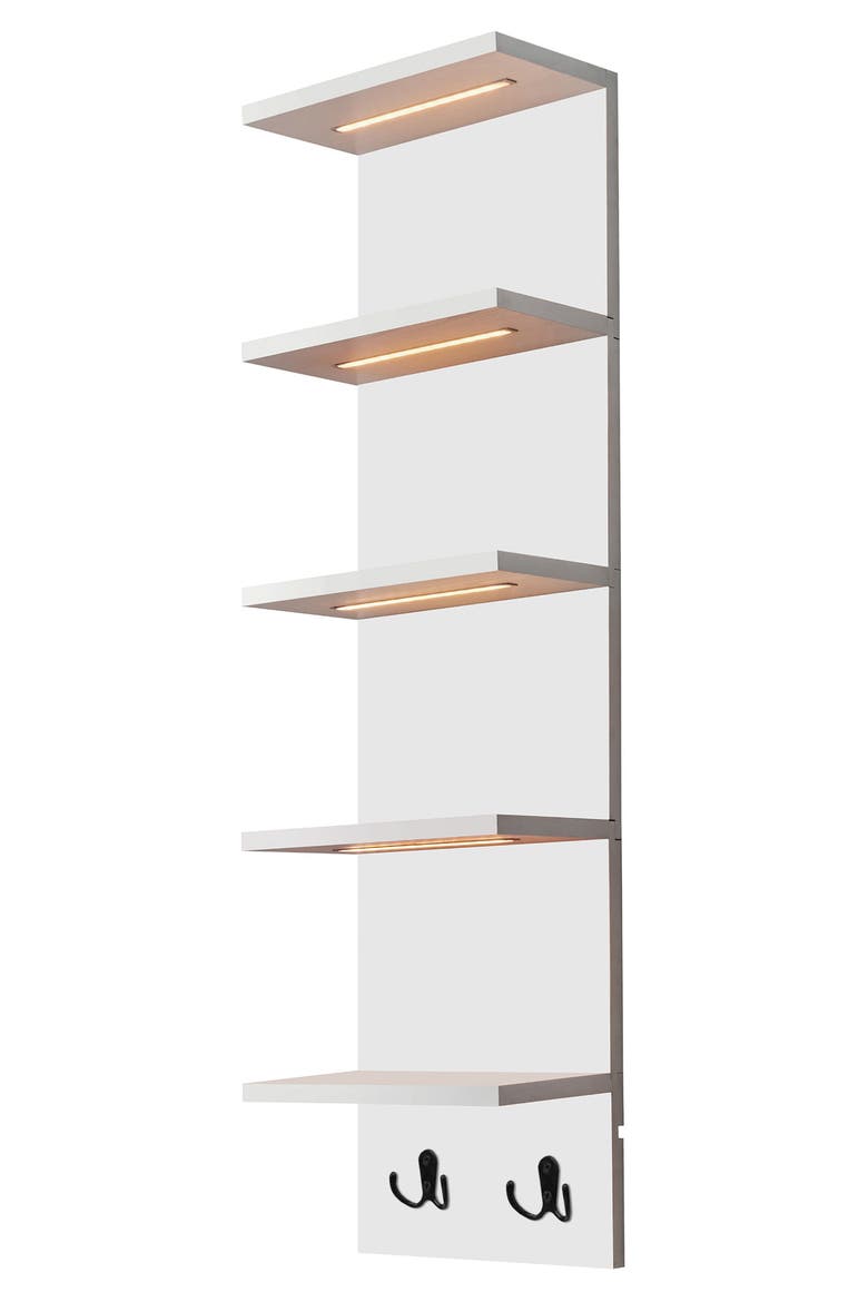 5-Tier Wall Mounted Floating Shelf, Main, color, WHITE
