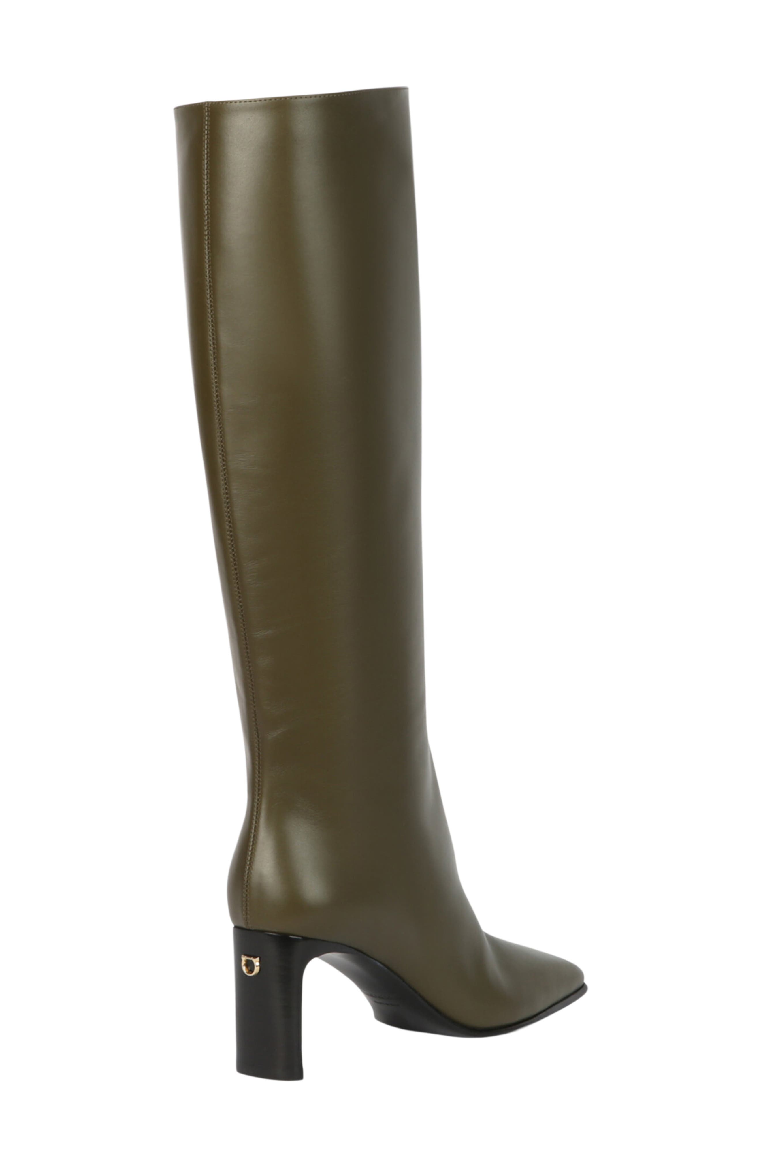 Cimelina Knee High Leather Boot, Alternate, color, OLIVE