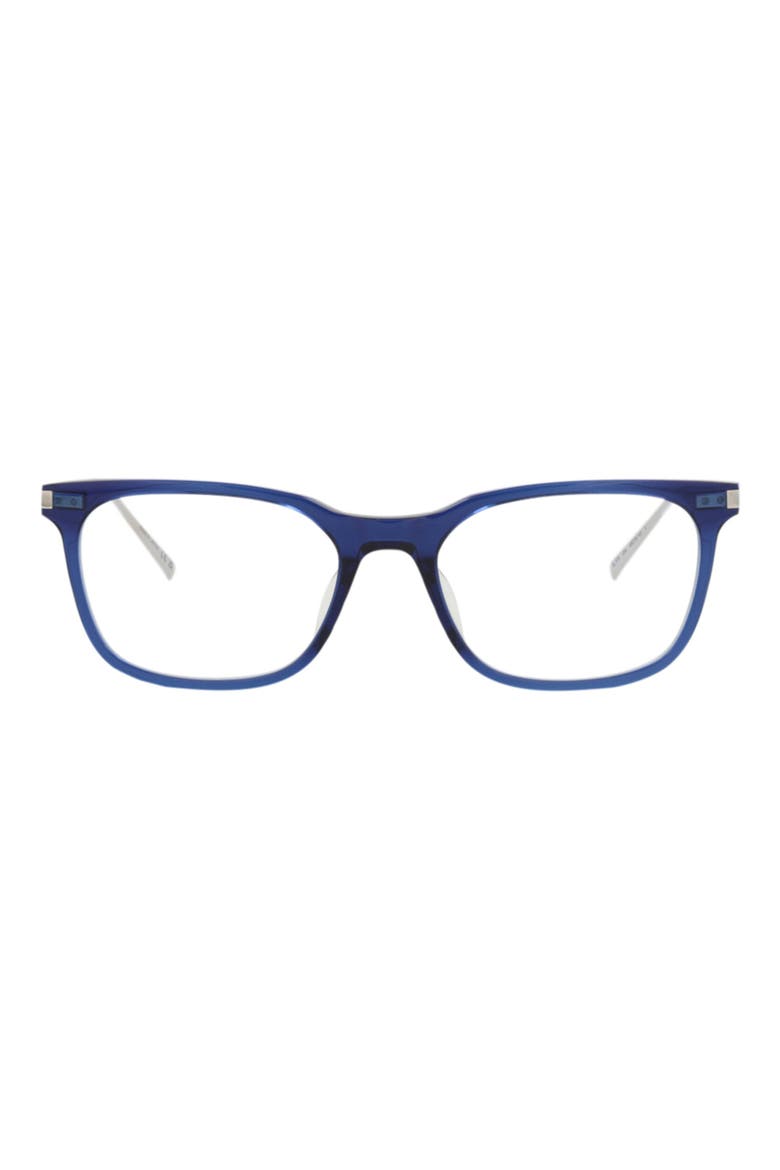 48mm Square Optical Glasses, Main, color, BLUE SILVER TRANSPARENT
