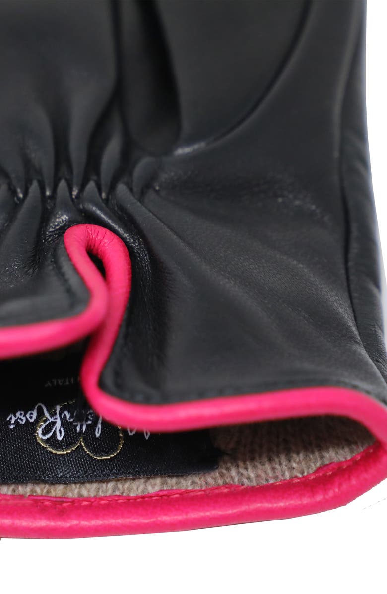 Nicoletta Rosi Cashmere Lined Leather Gloves, Alternate, color,