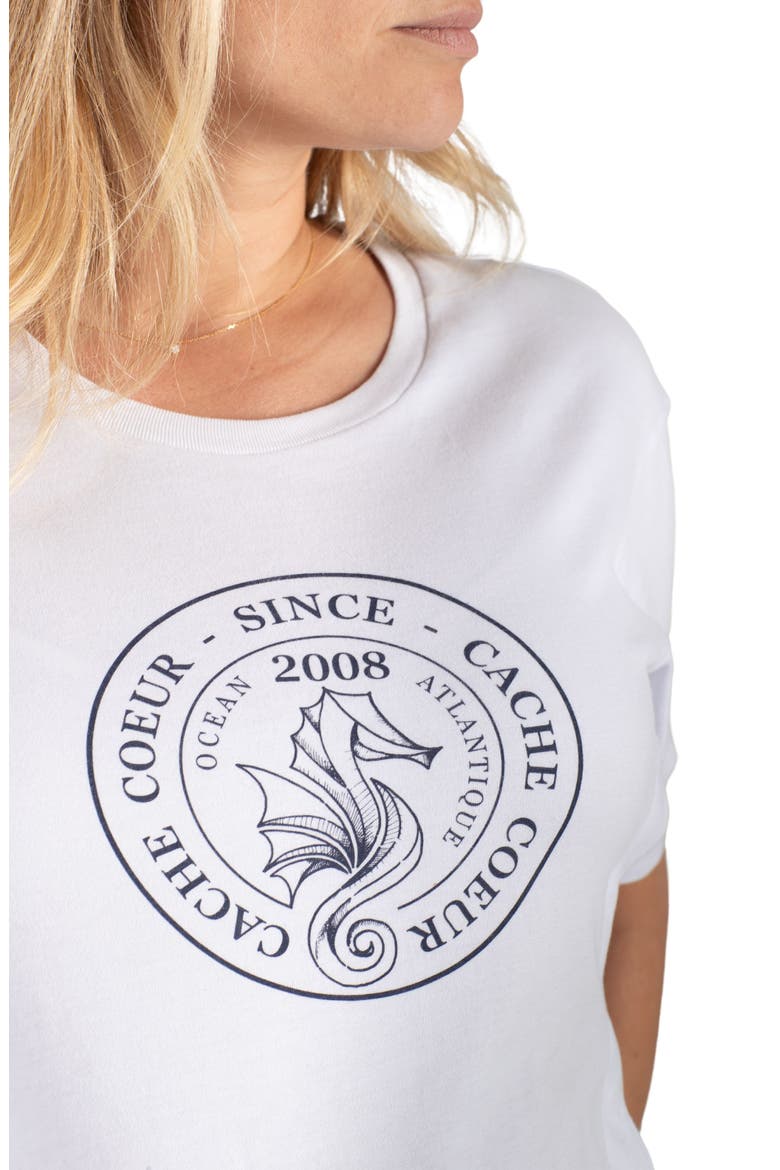 Maternity/Nursing Organic Cotton Graphic Tee, Alternate, color, WHITE