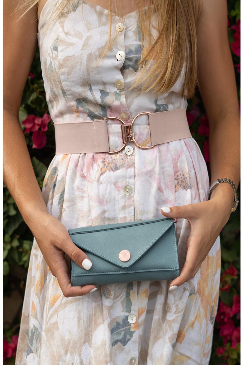 Rosé Oversize Clasp Stretch Belt, Alternate, color, TAN