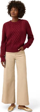 Pact Organic Cotton Cable Knit Crew Sweater