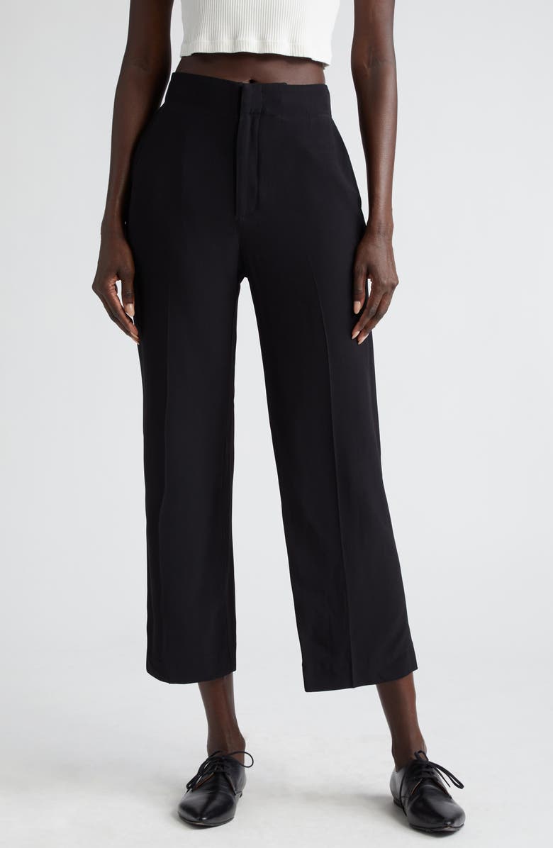 BITE Studios Cheval Crepe Crop Pants, Main, color, Black