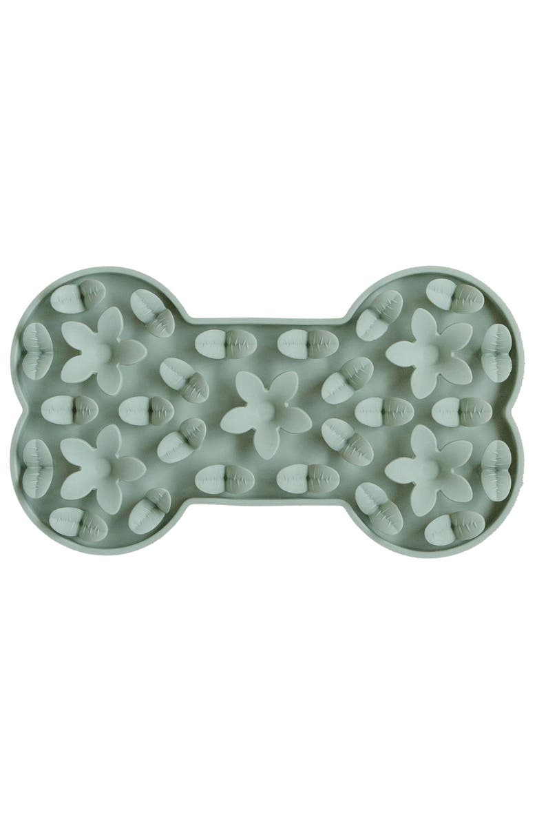 Dexypaws Enrichment Snuffle Mat Sage Green Bone Textured Dog Feeding Pad, Main, color, Green