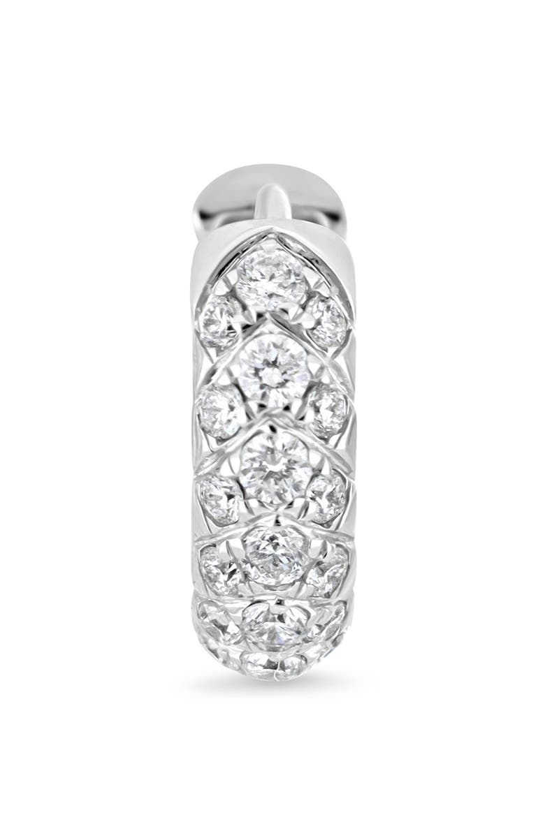 Getty 18k Gold Diamond Hoop Earrings, Alternate, color, 18KW