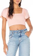 Roxy Sandy Beach Smocked Twist Reversible Crop Top