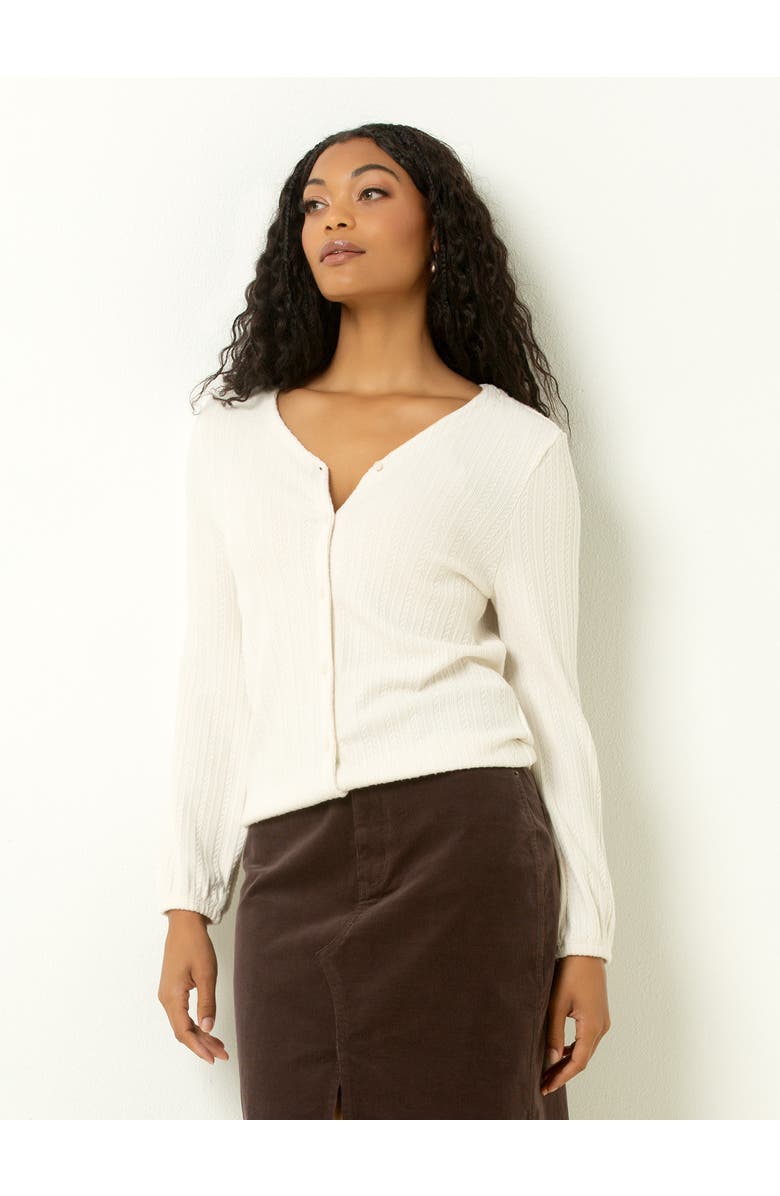 Single Stitch Cable Knit Cardigan, Alternate, color, Winter White