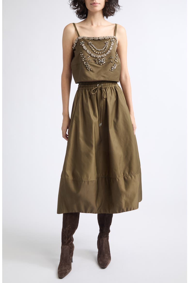 Marilyn Rhinestone Crop Camisole, Alternate, color, DARK OLIVE