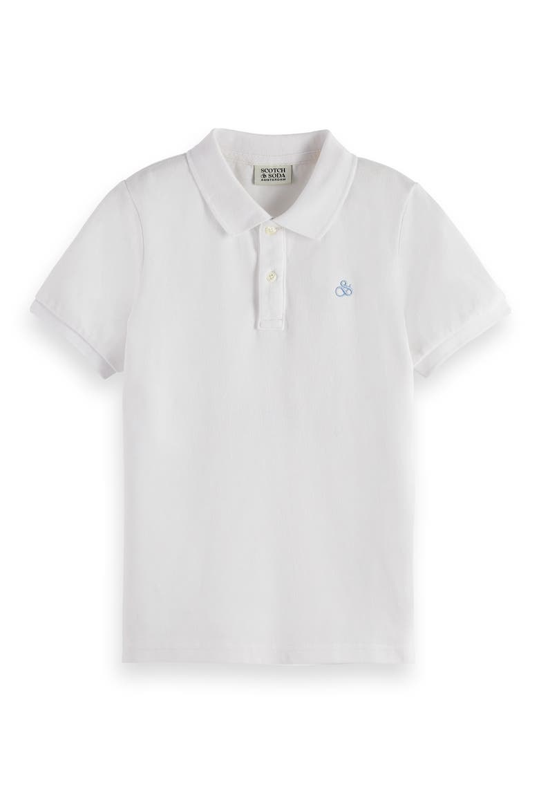Kids' Core Garment Dyed Cotton Piqué Polo, Main, color, BRIGHT WHITE