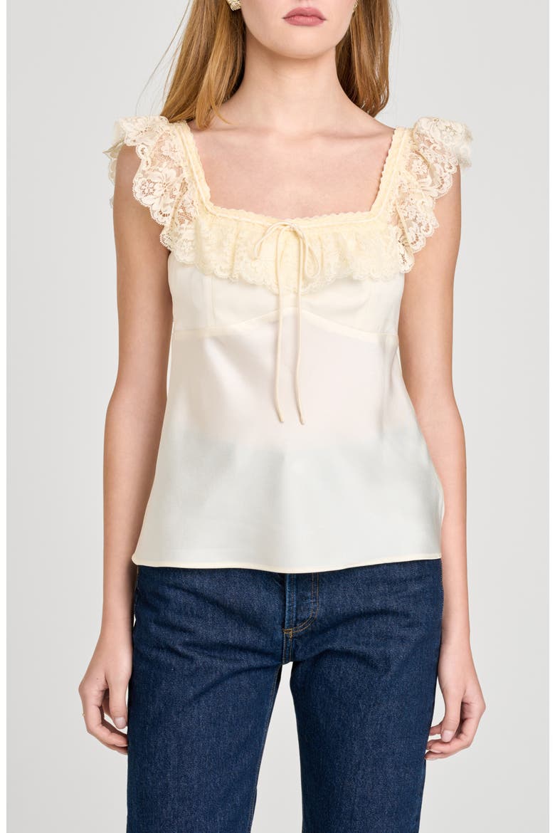 Ella Lace Trim Camisole, Main, color, ANTIQUE IVORY