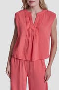 DKNY Jeans Double Crepe Gauze Sleeveless Top